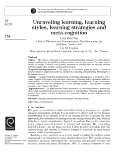 Unraveling learning, learning styles, learning