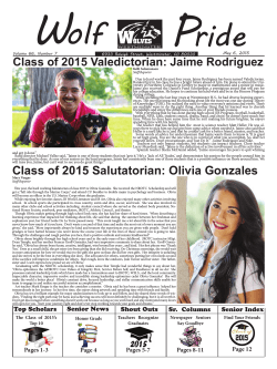 Class of 2015 Salutatorian: Olivia Gonzales