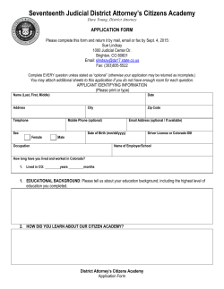 Citizens Academy Application Form - 17th Judicial District Attorney`s