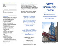 ACT Brochure 2015a - Adams Community Theatre