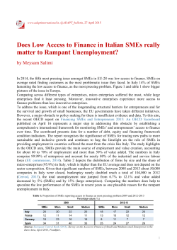 Does Low Access to Finance in Italian SMEs really matter to