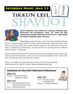 2015-05-23 Tikkun - Adat Shalom Synagogue