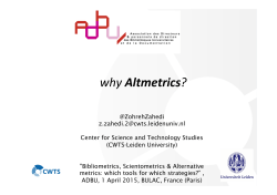 why Altmetrics?