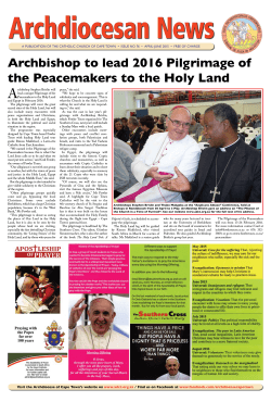 Archbishop to lead 2016 Pilgrimage of the Peacemakers to the Holy