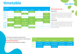 timetable - Adelaide Aquatic Centre