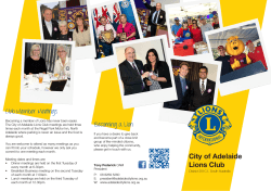 our Club Brochure - The Lions Club of the City of Adelaide