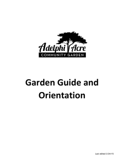 Orientation Guide - Adelphi Acre Community Garden