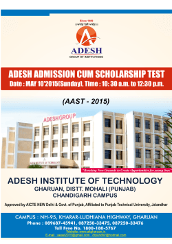 the AAST-2015 Form - adesh university, bathinda