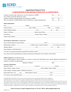 Appointment Request Form - ADHD Medical Clinic of Mobile