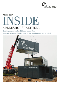 Ausgabe MÃ¤rz 2015 - ADLERSHORST Baugenossenschaft eG