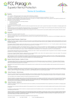 Terms and Conditions for the Superior Rental