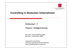 Controlling in deutschen Unternehmen Vorlesung 2