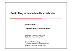 Controlling in deutschen Unternehmen Vorlesung 6