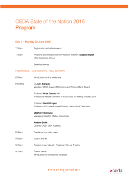 CEDA State of the Nation 2015 Program