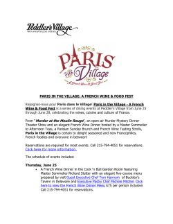 PARIS IN THE VILLAGE: A FRENCH WINE