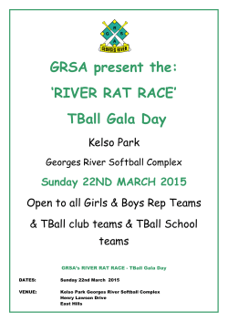 GRSA present the: `RIVER RAT RACE` TBall Gala Day