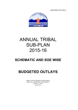 TSP Budget (Foreword) 2015-16
