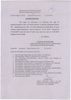 Corrigendum Regarding Date of Retirement Of Tehsildar Settlement
