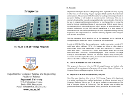 Prospectus M. Sc. in CSE (Evening) Program