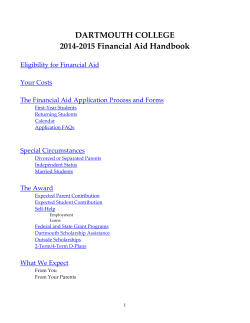 Dartmouth College Financial Aid Handbook