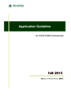 Application guideline - KDIS Admissions