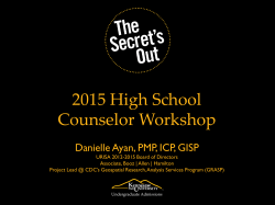 2015 High School Counselor Workshop
