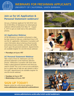 UCSB Freshman Webinars - Admissions