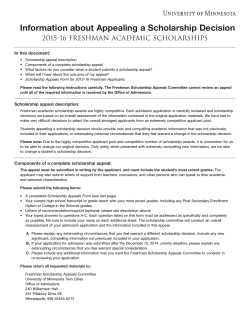 Information about Appealing a Scholarship Decision