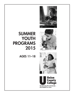 SUMMER YOUTH PROGRAMS 2015