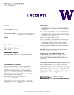 I ACCEPT! Form - University of Washington