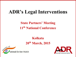 ADR`s Legal interventions - Association for Democratic Reforms