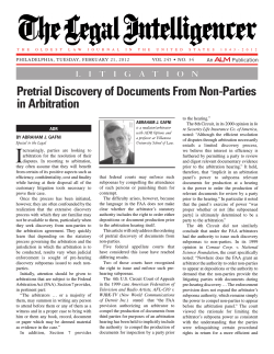Pretrial Discovery of Documents from non