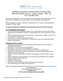 Addictions Supportive Housing (ASH)