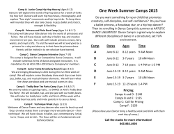 Summer Camp and Session Brochure 2015