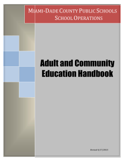 Adult and Community Education Handbook - MDCPS