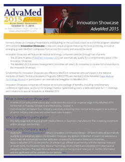 Innovation Showcase Scholarships - AdvaMed2015