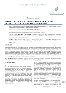 Predictors of Board Exam Performance of the DHVTSU College of