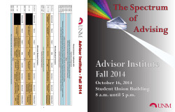 Fall 2014 - Advisement - The University of New Mexico