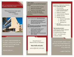Math brochure for academic advisors on resources