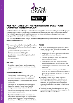 Company pension member key features