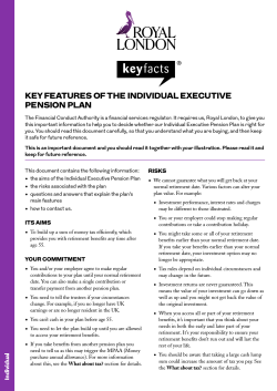 Executive Pension Plan Key Features