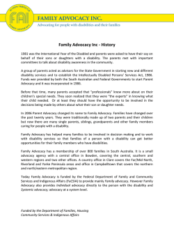 Family Advocacy - Advocacy for Disability Access and Inclusion Inc.