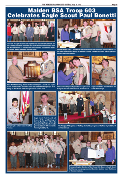 Malden BSA Troop 603 Celebrates Eagle Scout