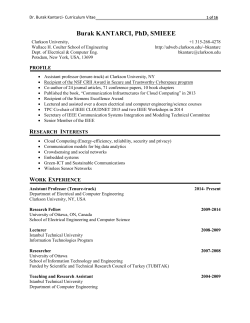 Dr. Burak Kantarci- Curriculum Vitae