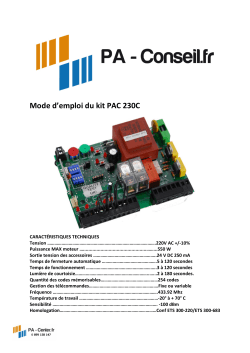 NOTICE PAC kit coulissant complet 230V