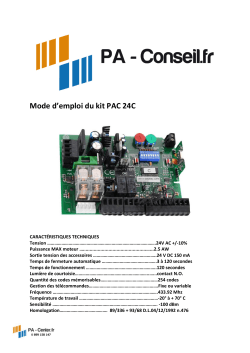 notice Pac PAC kit coulissant 24V
