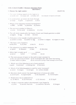 i CCE-14-SA-U-CLASS- 7 -Science-Question Paper SECTIONÂ·A I