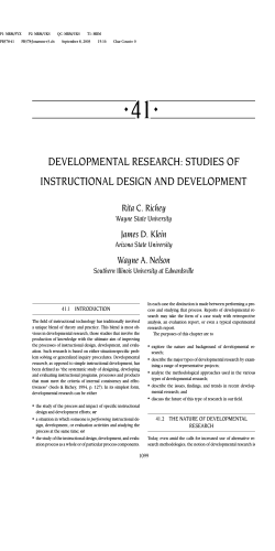developmental research: studies of instructional design and