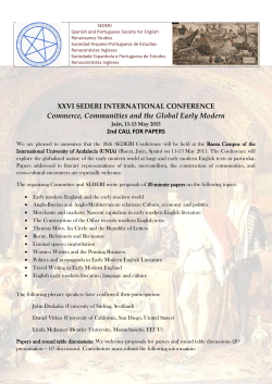 Commerce, Communities and the Global Early Modern