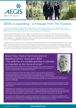 aegis newsletter / june 2015 - AEGIS, the Association for the